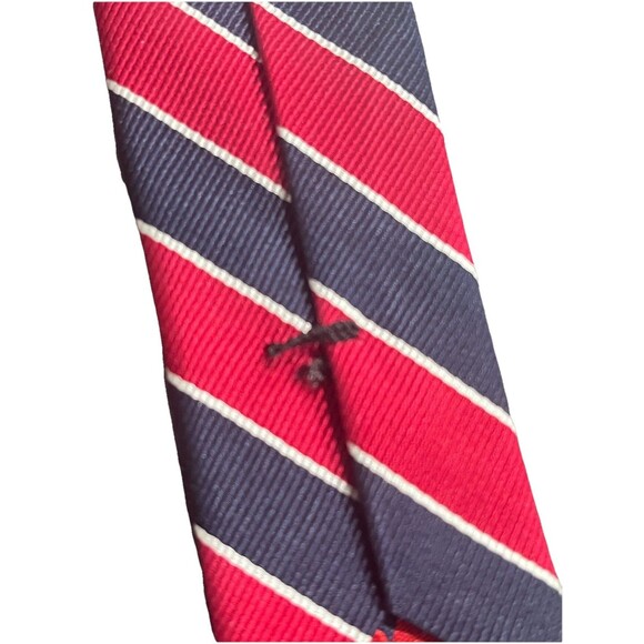 Rooster Neck Tie Mens Silk Blue Red White Repp 3.75” Wide 60”Long Rooster Logo - Picture 3 of 9